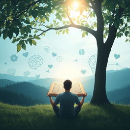 An artistic representation illustrating the connection between the Quran and psychology