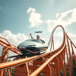 A futuristic rollercoaster resembling a complex circuit diagram, where instead of traditional rollercoaster cars, a sleek spaceship designed by Elon Musk travels along the track