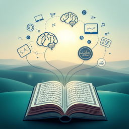 An artistic representation illustrating the relationship between the Quran and psychology