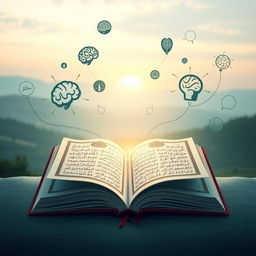 An artistic representation illustrating the relationship between the Quran and psychology