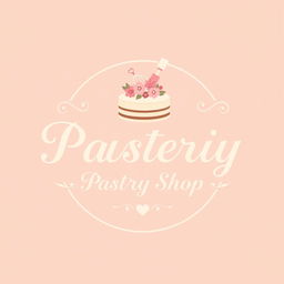 A beautifully designed logo for a pastry shop, featuring elegant typography and a soft color palette of pastels