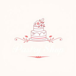 A beautifully designed logo for a pastry shop, featuring elegant typography and a soft color palette of pastels