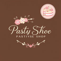 A beautifully designed logo for a pastry shop, featuring elegant typography and a soft color palette of pastels