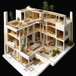 A detailed architectural layout of a house measuring 28 feet by 45 feet, with the locations of all furniture, interior walls, and outdoor spaces.