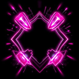 A vibrant gamer-themed banner featuring a dynamic design in pink and black color schemes