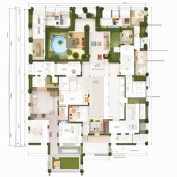 A detailed architectural layout of a house measuring 28 feet by 45 feet, with the locations of all furniture, interior walls, and outdoor spaces.