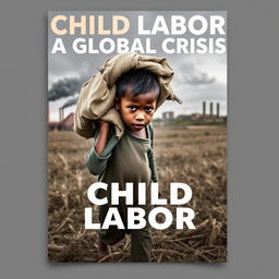 A powerful and thought-provoking front page design for an assignment on child labor