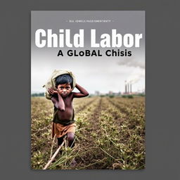 A powerful and thought-provoking front page design for an assignment on child labor