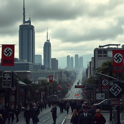 A futuristic and dystopian version of Los Angeles in 2023, under the rule of Nazi Germany