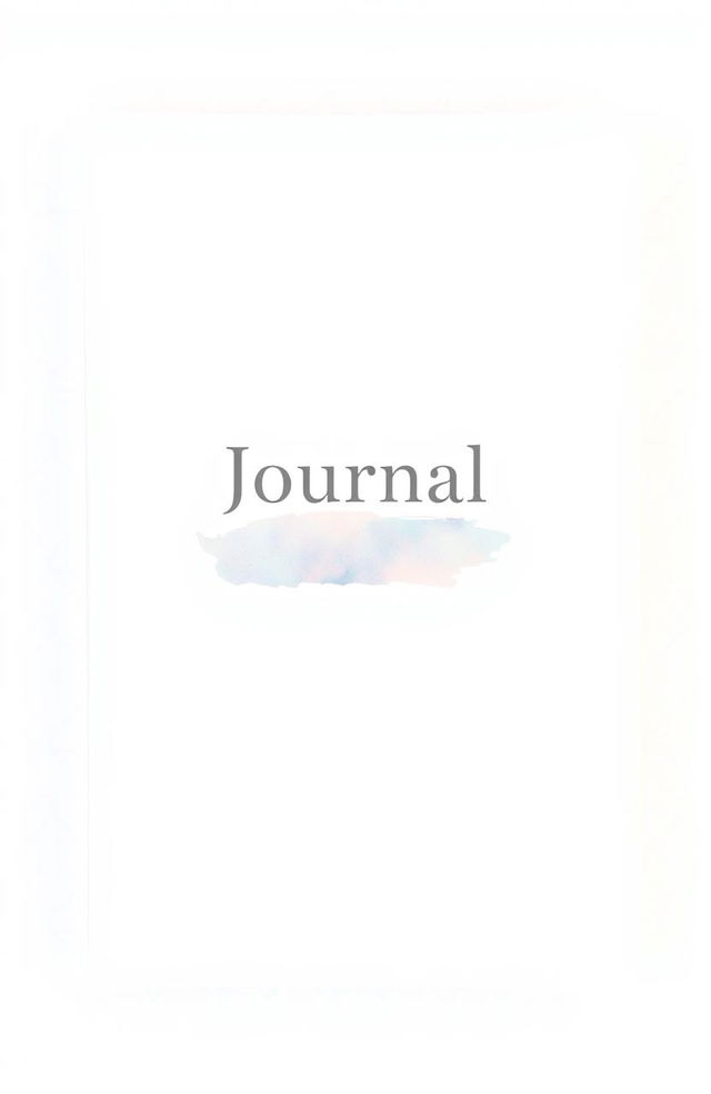 A minimalist journal cover design featuring a clean white background, with a simple geometric pattern in soft pastels