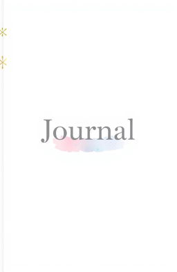 A minimalist journal cover design featuring a clean white background, with a simple geometric pattern in soft pastels