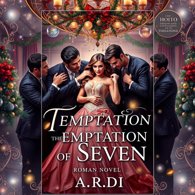 An enchanting book cover for the romance novel 'The Temptation of Seven' by 'A