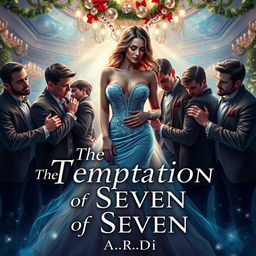 An enchanting book cover for the romance novel 'The Temptation of Seven' by 'A