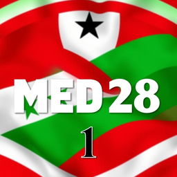 An artistic representation featuring the phrase 'MED 28' prominently displayed in a bold, elegant font at the center of the image, with the number '1' beneath it in a smaller, refined font, styled in Latin