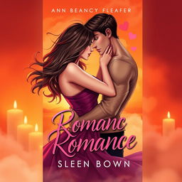 A striking cover design for a steamy romance novel, featuring a passionate couple locked in a romantic embrace, their chemistry palpable