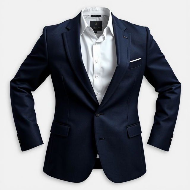 A transformation of a casual shirt into a stylish blazer, showcasing a tailored fit and refined design