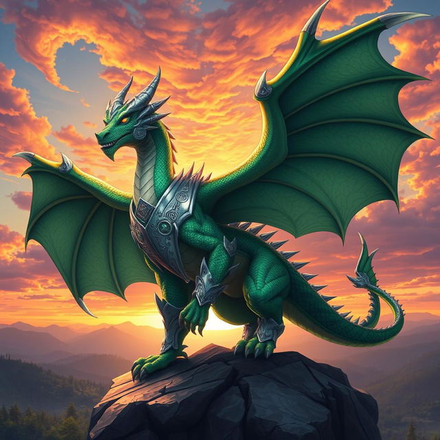 A dynamic digital artwork of a powerful anthropomorphic dragon warrior named Vetor