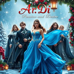An alluring book cover for a steamy romance novel titled 'A