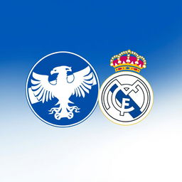 A creative fusion of the logos of Esteghlal Iran and Real Madrid football team, seamlessly blended into one cohesive design