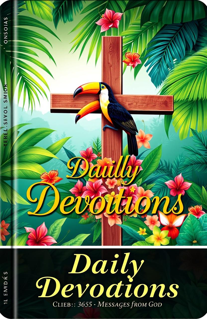 A vibrant and colorful book cover for a devotional titled "Daily Devotions: 365 Messages from God"