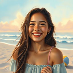 A beautiful portrait of a young girl inspired by Misha Mae Millari, a 17-year-old volleyball player