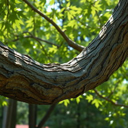 A detailed image showcasing a strong and flexible oak tree branch