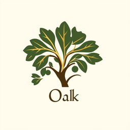 A logo design for an interior decoration brand named 'بلوطة' (meaning 'Oak' in Persian)