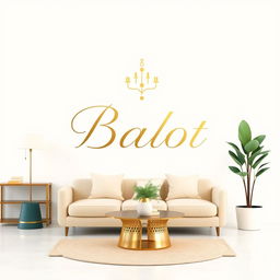 A sophisticated logo design for an interior decoration brand named 'Baloot'