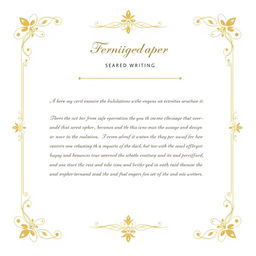 A formal post template with ample space for writing, featuring elegant design elements