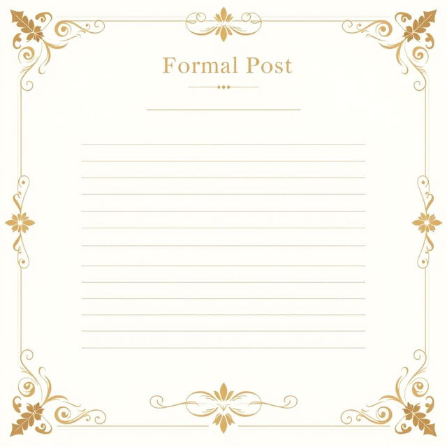 A formal post template with ample space for writing, featuring elegant design elements