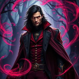 A striking male version of the Scarlet Witch, showcasing a unique twist on the classic character