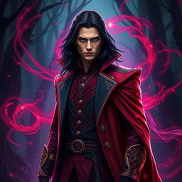 A striking male version of the Scarlet Witch, showcasing a unique twist on the classic character