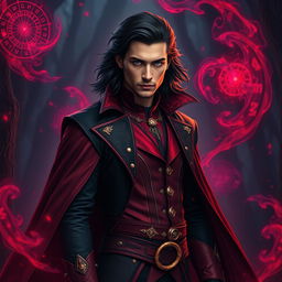 A striking male version of the Scarlet Witch, showcasing a unique twist on the classic character