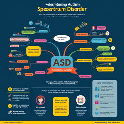 A comprehensive infographic illustrating the understanding of Autism Spectrum Disorder (ASD)