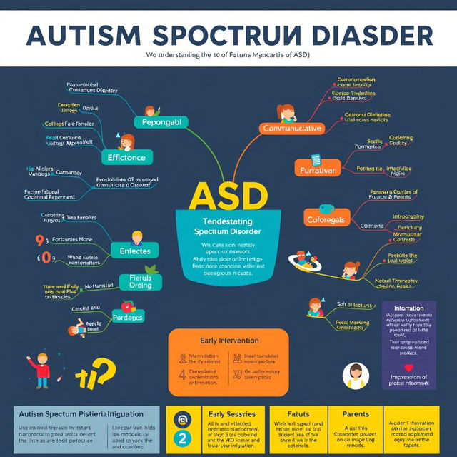 A comprehensive infographic illustrating the understanding of Autism Spectrum Disorder (ASD)