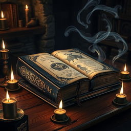 A mysterious old dark magical book entitled 'MYSTERIUM TREMENDUM: Way of the Wizzan'