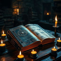 A mysterious old dark magical book entitled 'MYSTERIUM TREMENDUM: Way of the Wizzan'