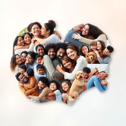 A heartwarming collage of various photos arranged in the shape of a hug