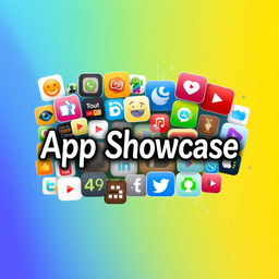 A creative and eye-catching YouTube channel image for apps, featuring a collage of popular app icons from various categories such as games, social media, and productivity tools