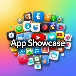 A creative and eye-catching YouTube channel image for apps, featuring a collage of popular app icons from various categories such as games, social media, and productivity tools