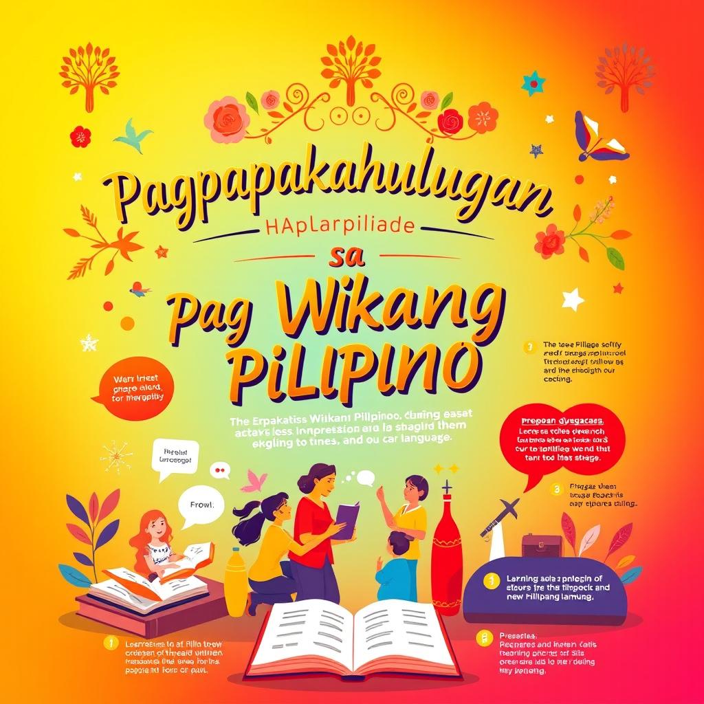 A vibrant and visually appealing poster that explores the concept of 'pagpapakahulugan' in the Filipino language