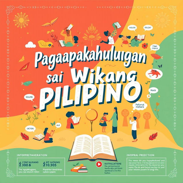 A vibrant and visually appealing poster that explores the concept of 'pagpapakahulugan' in the Filipino language