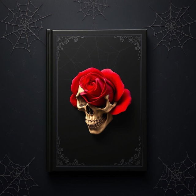 A dark book cover featuring a deep black background