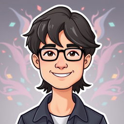 A Bitmoji-style character of a man with waist-length hair and glasses, exhibiting a friendly and confident expression