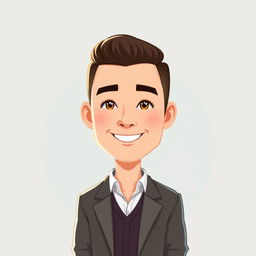 A Bitmoji-style character of a clean-cut man with a polished and professional appearance