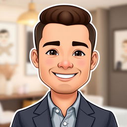 A Bitmoji-style character of a clean-cut man with a polished and professional appearance