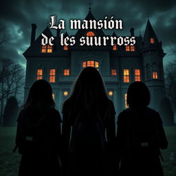 Three girls standing with their backs turned, filled in black, wearing backpacks