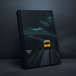 A striking black book cover featuring a railway track snaking up a hill under a dark sky, with a bright yellow train halted on the tracks