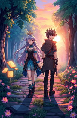 A stunning anime-style book cover depicting two characters walking on separate paths, each heading in different directions
