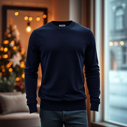 A smart-looking, classy full-sleeve winter t-shirt designed for men, featuring a modern fit and made from a warm, soft fabric